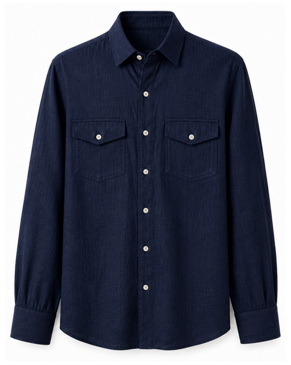 Camisa de Linho Bolso Marinho