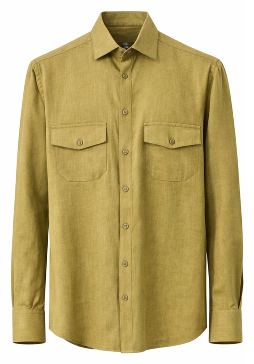 Camisa Linho Bolso Verde