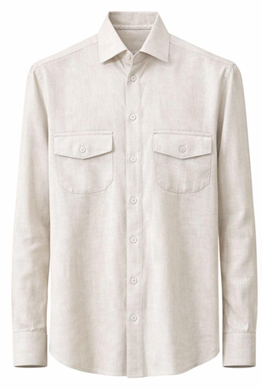 Camisa Linho Bolso Cru